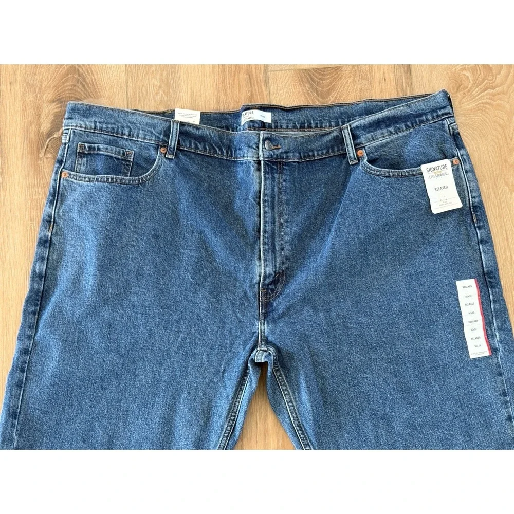 NEW Levi Strauss Signature‎ Men's Big & Tall Relaxed Fit Jeans 50x30 Medium Wash
